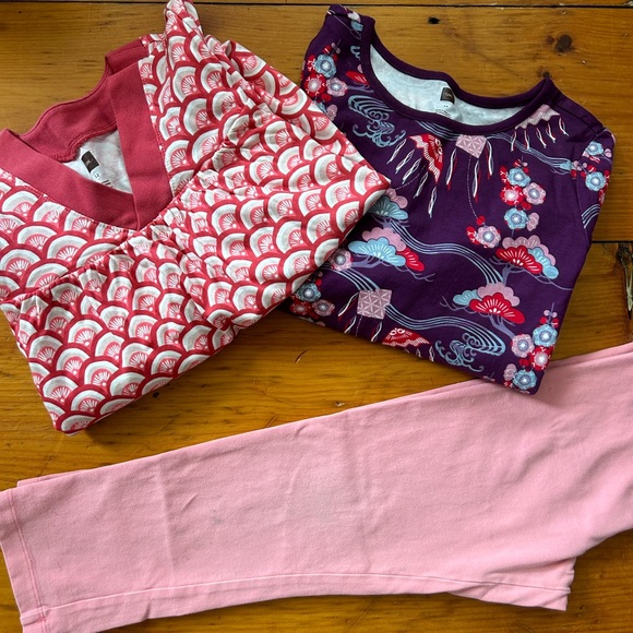 Tea Collection Trapeze dress bundle of two dresses one legging size 12 - Picture 2 of 7